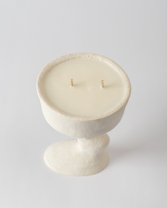 Dune Helix Handcrafted Art Candle-White Clay
