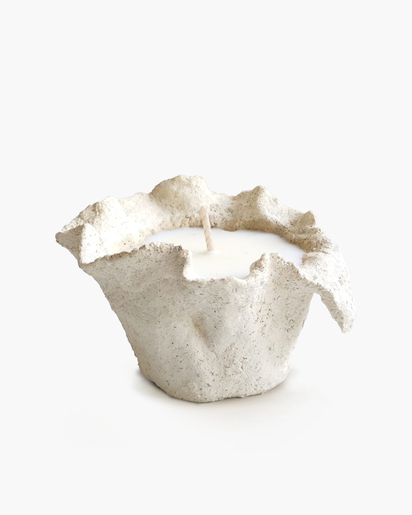Dune Wave Handcrafted Art Candle-White Clay