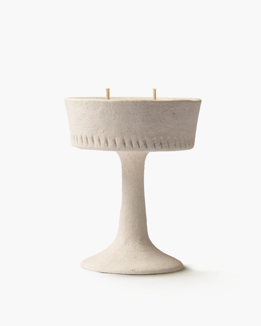 Dune Etch Handcrafted Art Candle-White Clay
