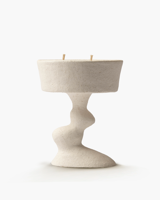 Dune Helix Handcrafted Art Candle-White Clay